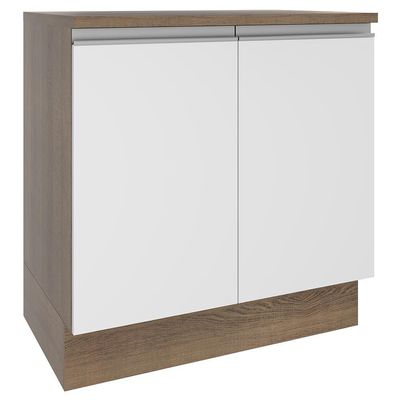 Balcão Glamy 80 cm 2 Portas Rustic e Branco Madesa
