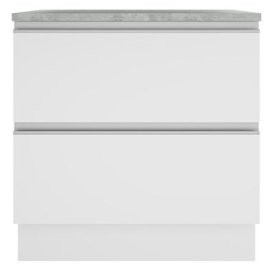 Balcão Glamy 80 cm 2 Gavetas Branco Madesa