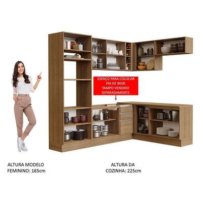 Cozinha Completa 419001 Com Armário E Balcão RusticRustic