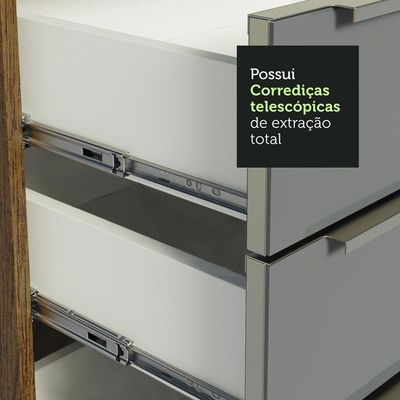 Cozinha Completa 340001 Com Armário E Balcão Rustic/Cinza