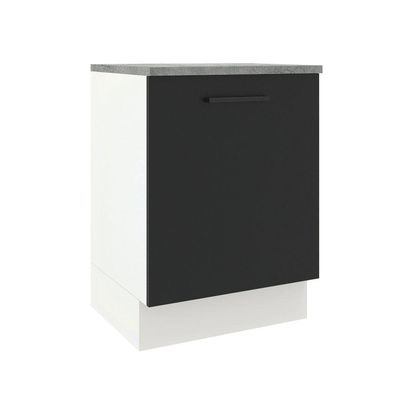 Balcão Madesa Agata 84x60cm 1 Porta Branco e Preto