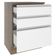 Balcão Glamy 60 cm 3 Gavetas Rustic e Branco Madesa
