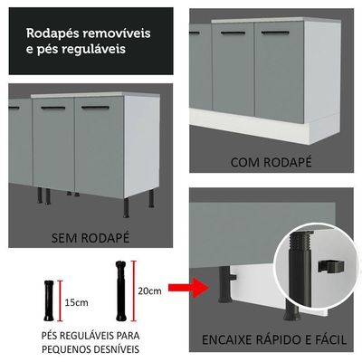 Cozinha Completa 399001 Com Armário E Balcão Branco/Cinza