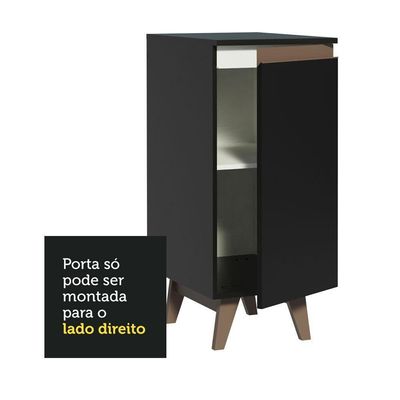 Balcão Madesa Reims 35cm 1 Porta Preto