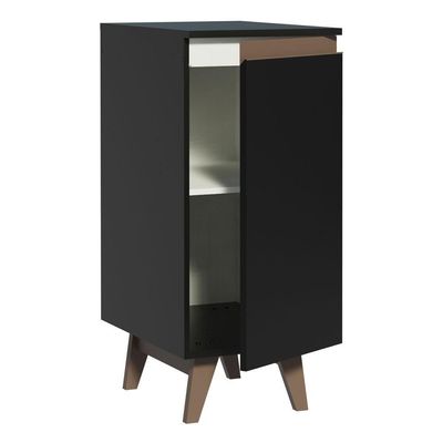 Balcão Madesa Reims 35cm 1 Porta Preto