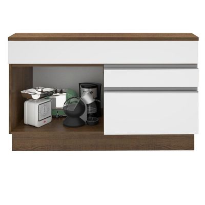 Balcão De Pia Madesa Glamy 1 Porta E 2 Gavetas Branco