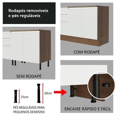 Balcão De Pia Madesa Glamy 1 Porta E 2 Gavetas Branco