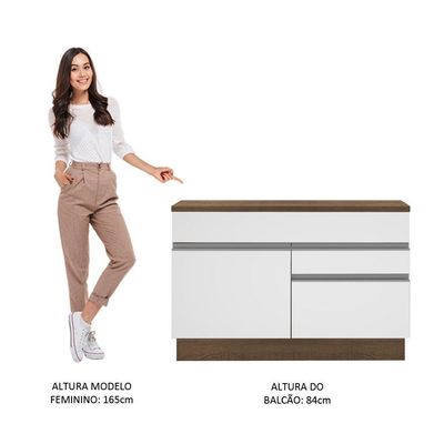 Balcão De Pia Madesa Glamy 1 Porta E 2 Gavetas Branco
