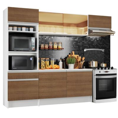 Armário de Cozinha Diamante com Balcão e Tampo Branco Rustic