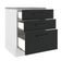 Balcão Madesa Agata 84x60cm 3 Gavetas Branco Preto