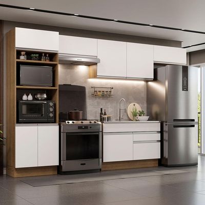 Cozinha Completa 350001 Com Armário E Balcão Rustic/branco