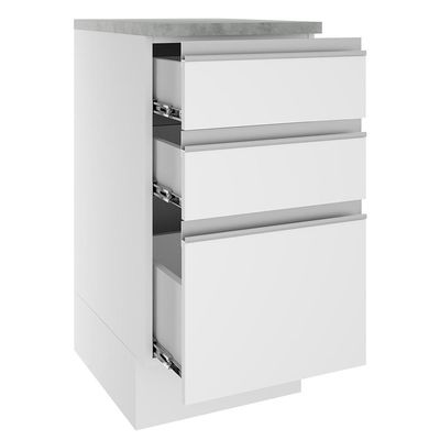 Balcão Glamy 40 cm 3 Gavetas Branco Madesa