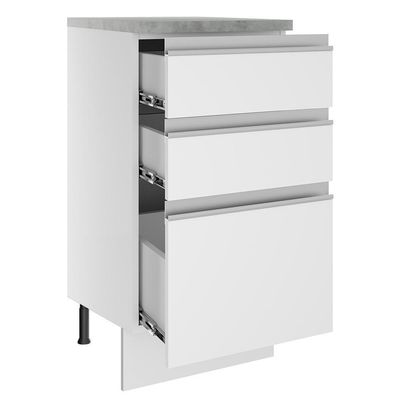 Balcão Glamy 40 cm 3 Gavetas Branco Madesa