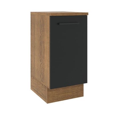 Balcão Madesa Agata 40cm 1 Porta Rustico Preto