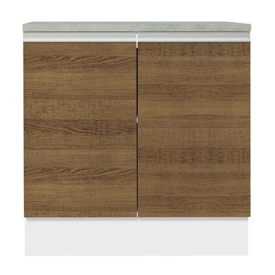 Balcão Glamy 80 cm 2 Portas Branco e Rustic Madesa