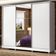 Guarda Roupa Casal 100% Mdf Madesa Zurique 3 Portas De Correr Com Espelho Com Pés - Branco