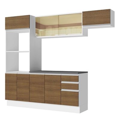 Cozinha Completa 250004 Com Armário E Balcão Branco/Rustic