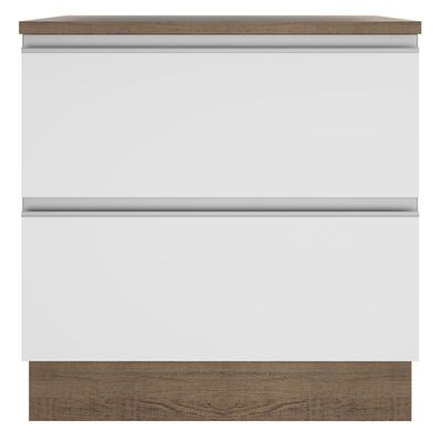 Balcão Glamy 80 cm 2 Gavetas Rustic e Branco Madesa