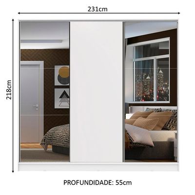 Guarda Roupa Casal Zurique com Espelhos Madesa