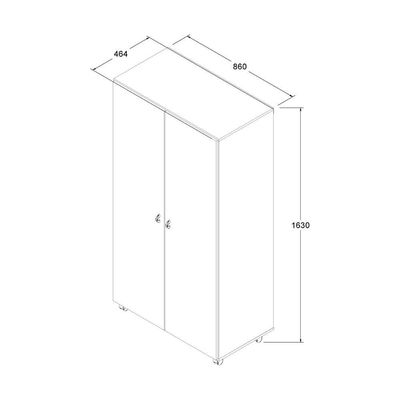 Armário Multiuso 2 Portas Rodízios Ar-70 Branco Ditália