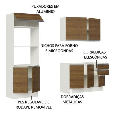 Armário De Cozinha Compacta Madesa Acordes Balcão E Torre
