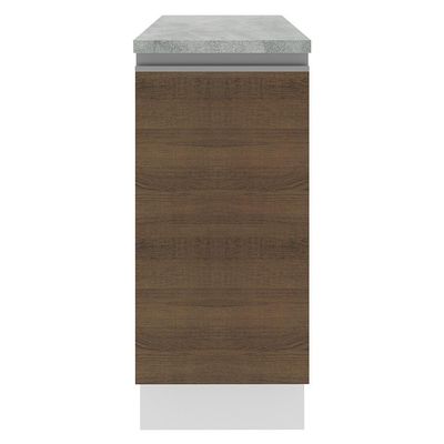 Balcão Glamy 35cm 1 Porta Branco e Rustic Madesa
