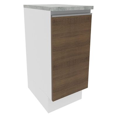 Balcão Glamy 35cm 1 Porta Branco e Rustic Madesa
