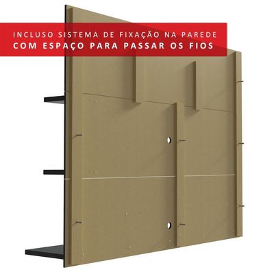 Painel Para Tv Até 60 Polegadas Madesa Alfa Com Nicho - Preto Preto