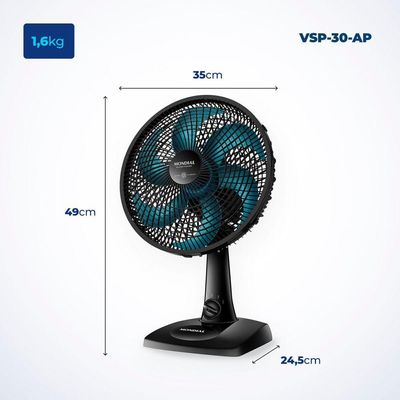 Ventilador De Mesa Mondial 06 Pás Vent 30Cm 127V/60Hz 110V