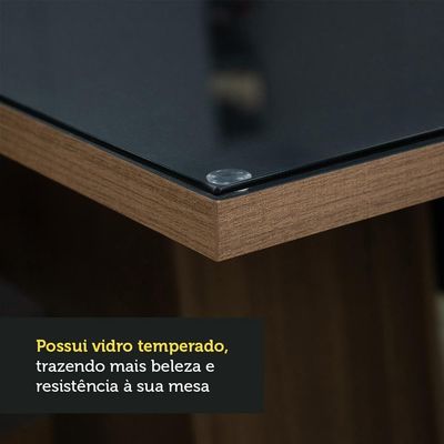 Kit Sala De Jantar Mesa 6 Cadeiras Preto Francine