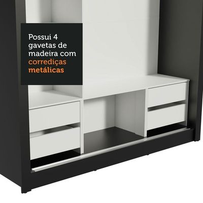 Guarda-roupa Casal Lyon Plus 3 Portas de Correr Madesa