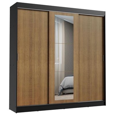Guarda-roupa 3 Portas de Correr com Espelho 3 Gavetas Madesa