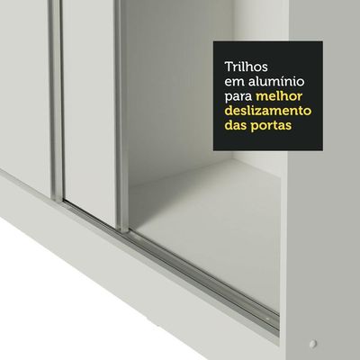 Guarda-roupa Casal Eros 3 Portas de Correr de Espelho Madesa