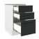 Balcão Madesa Agata 84x40cm 3 Gavetas Branco e Preto