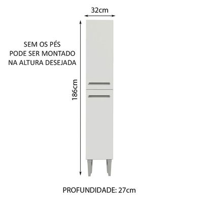 Paneleiro Emilly 2 Portas Branco Madesa