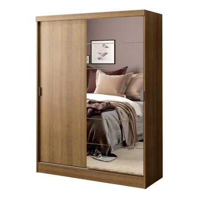 Guarda-roupa Solteiro Luke 2 Portas com Espelho Rustic