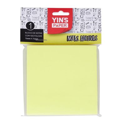 Bloco de Notas Adesivas com 100 Folhas Yins Paper YP7283