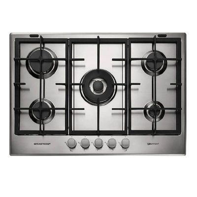 Cooktop A Gás Brastemp Gourmand 5 Queimadores Inox 75cm 220v
