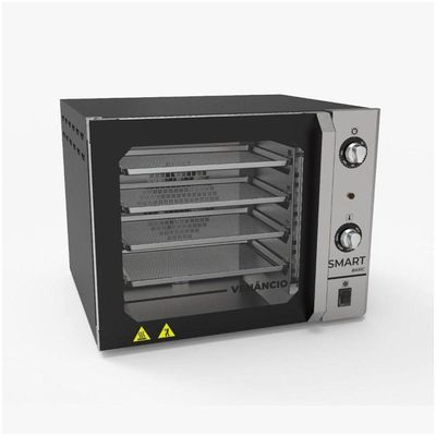 Forno Convector Smart Elétrico Preto E Painel Inox Fcsb4e Prin 220v - Met. Venâncio 220V