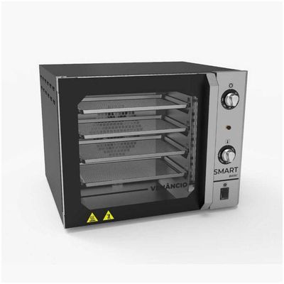 Forno Convector Smart Elétrico Preto E Painel Inox Fcsb4e Prin 220v - Met. Venâncio 220V