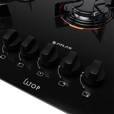 Cooktop Atlas U.top 5 Bocas Preto Bvolt