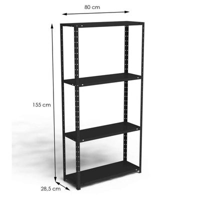 Estante Aço 4 Prateleiras Eaf006 Preta