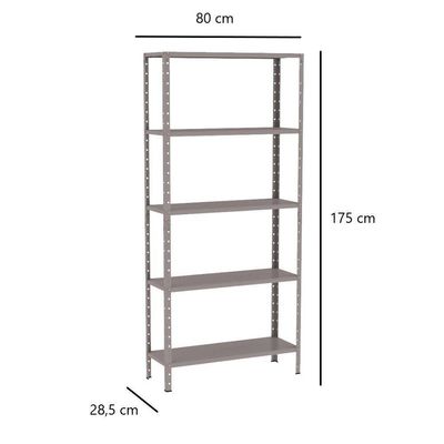 Estante Aço 5 Prateleiras Livros Cozinha Quarto Eaf005 Cinza