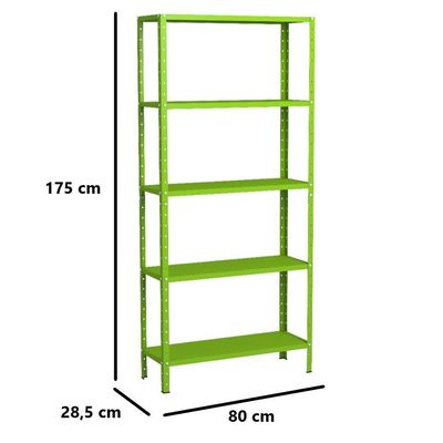 Estante Aço 5 Prateleiras Livros Cozinha Quarto Eaf005 Verde