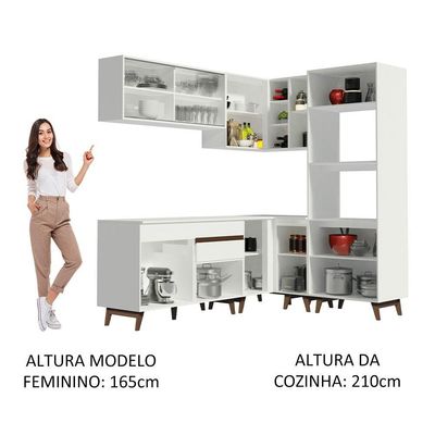 Cozinha Completa Reims com Armário e Balcão Branco