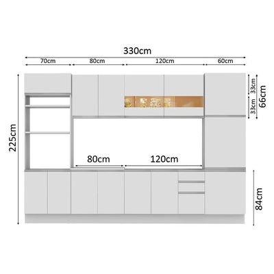 Cozinha Completa Planejada Glamy Olimpia 14 Portas Madesa