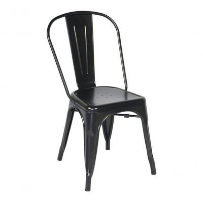 Kit 6 Cadeiras Tolix Iron Design Preta Aço Industrial Sala Cozinha Jantar Bar Preto