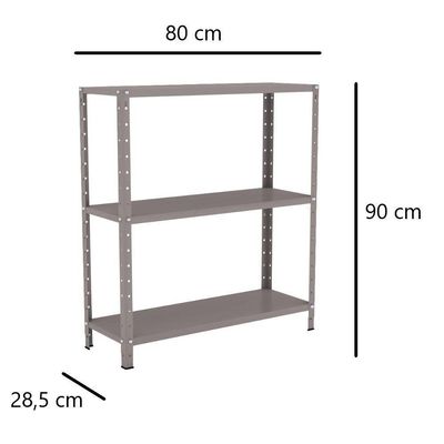 Estante Aço 3 Prateleiras Eaf007 Cinza
