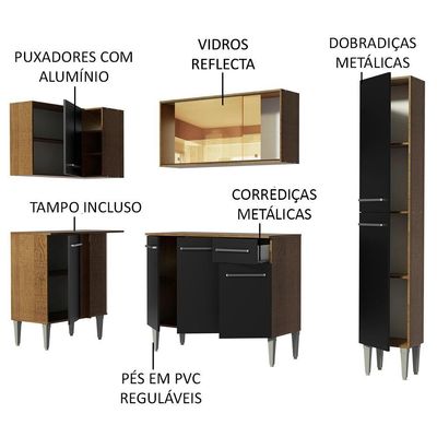 Cozinha Completa de Canto Emilly River Madesa