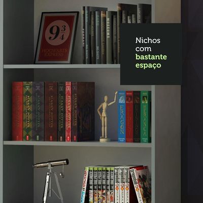 Estante Livreiro Madesa com 6 Nichos - Cinza